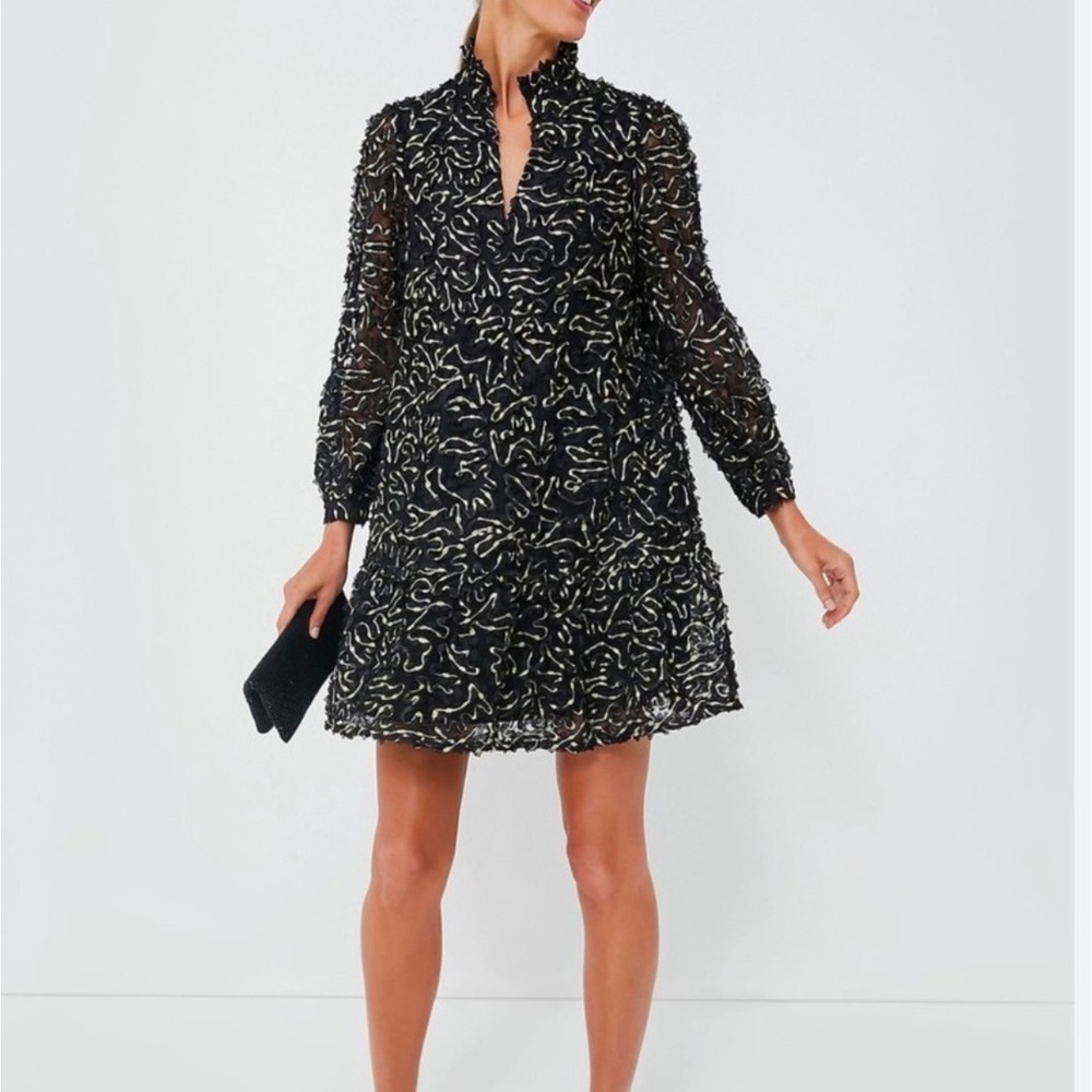 Tuckernuck Black Dress with Gold Metallic Accents